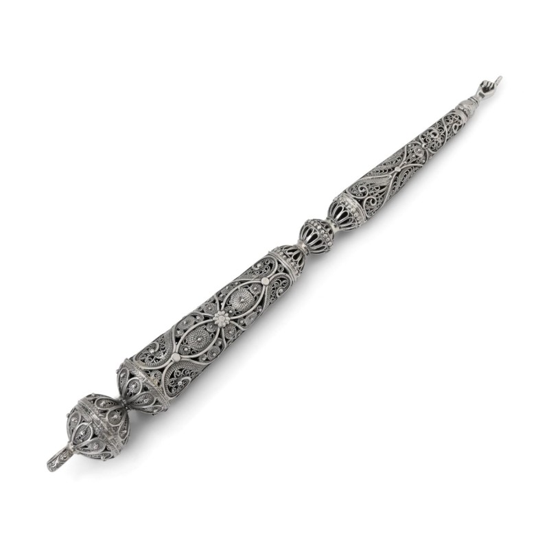 Traditional Yemenite Art Large Handcrafted Sterling Silver Torah Point